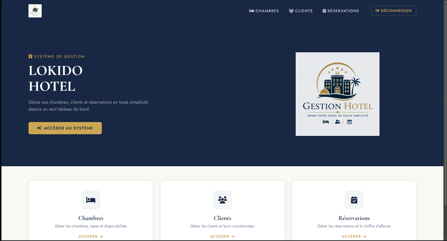 GestionHotel - accueil