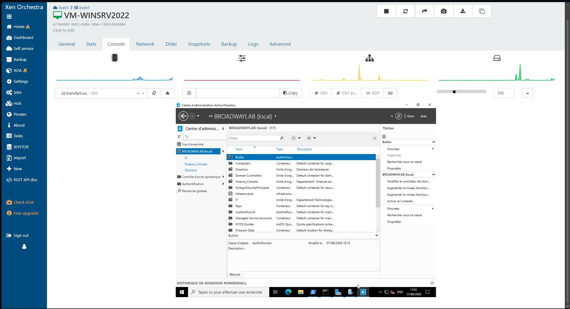Lab AD / XCP-ng - console-ad